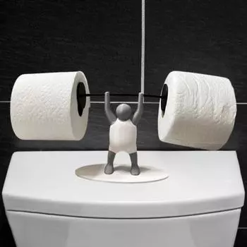 Держатель для туалетной бумаги в виде тяжелоатлета, напечатанный на 3D-принтере, держатель для рулона туалетной бумаги для любителей фитнеса, подарочный держатель для туалетной бумаги для декора ванной комнаты белый