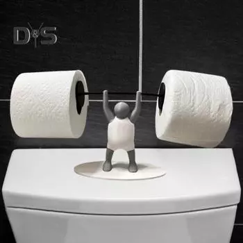 Держатель для туалетной бумаги в виде тяжелоатлета, напечатанный на 3D-принтере, держатель для рулона туалетной бумаги для любителей фитнеса, подарочный держатель для туалетной бумаги для декора ванной комнаты белый