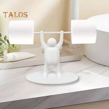 Держатель для туалетной бумаги в виде тяжелоатлета, напечатанный на 3D-принтере, держатель для туалетной бумаги, декор для ванной комнаты, держатель для рулона бумаги, подарок для любителей фитнеса белый