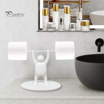 Держатель для туалетной бумаги в виде тяжелоатлета, напечатанный на 3D-принтере, держатель для туалетной бумаги, декор для ванной комнаты, держатель для рулона бумаги, подарок для любителей фитнеса белый