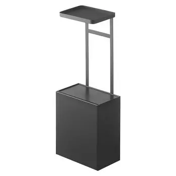 Держатель для туалетной бумаги Yamazaki Jitsugyo, контейнер для хранения туалетной бумаги, черный, с откидным клапаном, для хранения мелких предметов, 5474 и прибл. чёрный