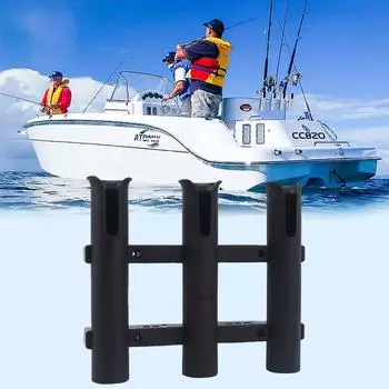 Держатель для удочек из алюминиевого сплава, настенная стойка с 3 звеньями для морской лодки, яхты, кемпера, автофургона, 3-камерного баллона белый