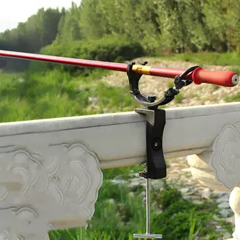 Держатель для удочек Крепление на стойку Зажим для лодки на причале Оборудование для каноэ Регулируемый на 360° Нейлон