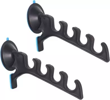 Держатель для удочки Crystal craft, автомобильное крепление, держатель для удочки, портативный держатель с присоской, набор из 2 штук, вмещает до 4 удочек чёрный