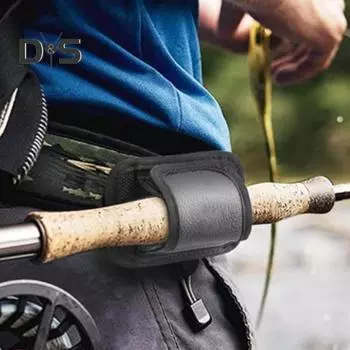 Держатель для удочки для нахлыста, поясной ремень, регулируемый, портативный, легкий, для серфинга, рыболовный пояс, держатель для установки удочки, рыболовные принадлежности S чёрный