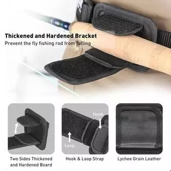 Держатель для удочки для нахлыста, поясной ремень, регулируемый, портативный, легкий, для серфинга, рыболовный пояс, держатель для установки удочки, рыболовные принадлежности S чёрный