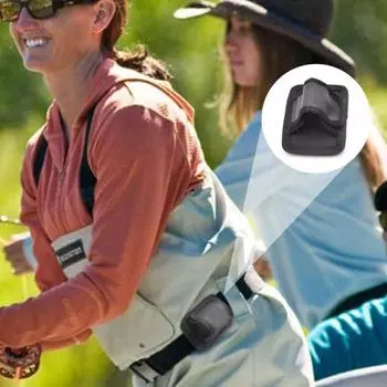 Держатель для удочки для нахлыста, поясной ремень, регулируемый, портативный, легкий, для серфинга, рыболовный пояс, держатель для установки удочки, рыболовные принадлежности S чёрный