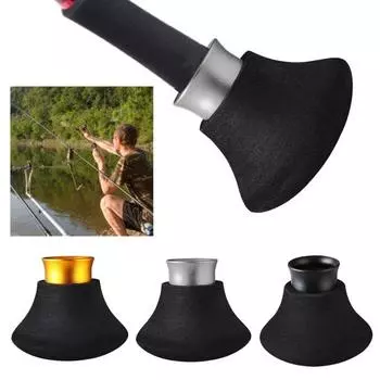 Держатель для удочки из алюминиевого сплава с подкладкой из ЭВА, конический держатель для удочки, подушка для стоячей рыбалки, аксессуары для глубоководной рыбалки серебряный