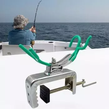 Держатель для удочки из нержавеющей стали, вращающийся на 360 градусов, регулируемый, прочный, с зажимом для рыбалки