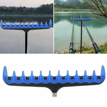 Держатель для удочки с 11 отверстиями, подставка для кормушки, кронштейн, портативная подставка для удочки для ловли карпа, универсальная рыболовная принадлежность из АБС-пластика красный