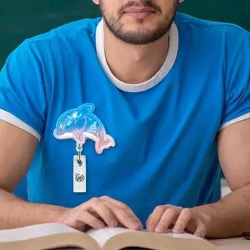 Держатель для удостоверения личности педиатра, выдвижной держатель для удостоверения личности медсестры, зажим для удостоверения личности студента-медсестры, катушка для удостоверения личности в форме дельфина, медузы и коралла