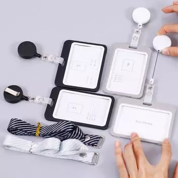 Держатель для удостоверения личности, пропуск, рабочая карта сотрудника, защитный чехол, чехол для рабочего разрешения с выдвижными катушками для бейджа