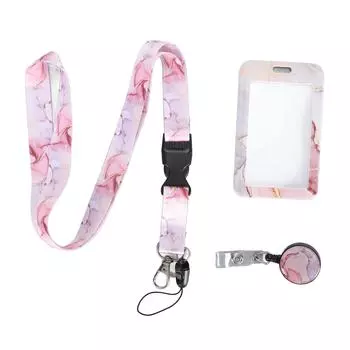 Держатель для удостоверения личности с отрывным шнурком для печати, вертикальный выдвижной удостоверение личности с зажимом-катушкой для