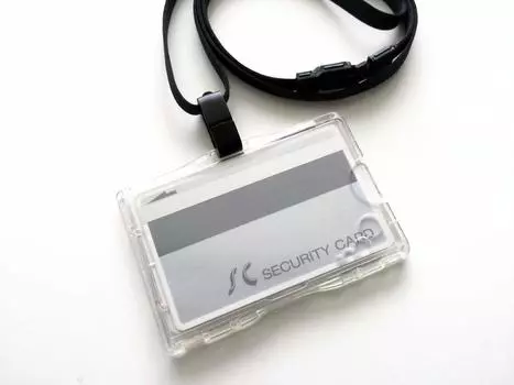 Держатель для удостоверения личности с защитой от помех для карт сотрудников с ИС, предотвращение ошибок, жесткий чехол с ремешком (встроенный сепаратор), Тип 2-карточный, &