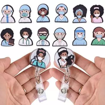 Держатель для удостоверения личности с защитой от потери, зажимы для бейджа медсестры, детали для выставочных карточек Style 4