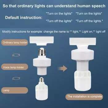 Держатель для умного светильника Функция синхронизации Настройка таймера Голосовое управление Огнестойкий Простая установка Control-Light Материал ПК Универсальный умный светильник белый