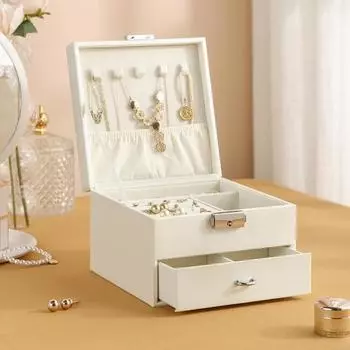Держатель для ювелирных изделий с защелкой, большая емкость, стильный ящик для хранения сережек, часов и сережек