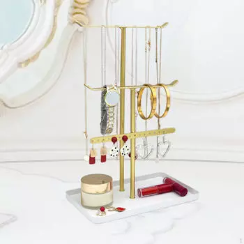 Держатель для ювелирных изделий, сережек, башня для хранения, экономящая место, вешалка для украшений, подвесной органайзер, многослойный золотой