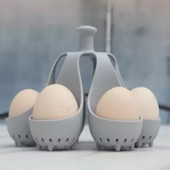 Держатель для вареных яиц, силиконовый лоток для пароварки с ручкой, защищающей от ожогов, для быстрого приготовления, легкого, термостойкого яйца для здорового питания