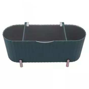 Держатель для ватных палочек Диспенсер с прозрачной крышкой 3 отделения Канистры для ванной комнаты Многофункциональный ватный диск темно-зеленого