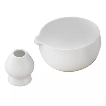 Держатель для венчика Matcha Bowl, 480 мл, Ceremony Chasen для обеда, для начинающих, для семьи, белый