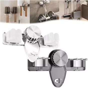 Держатель для вешалки для швабры, не требующий перфорации, выдвижная вешалка для полотенец, держатель для швабры и настенный держатель для вешалки-органайзера One Size