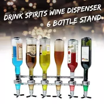 Держатель для вина на 6 бутылок, подставка для шотов, настенный кронштейн, настенный диспенсер для вина, ликера, напитков