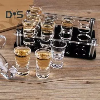 Держатель для вина. Высокая стабильность. Прозрачная легкая квадратная стойка для рюмок с тяжелым основанием для бара.