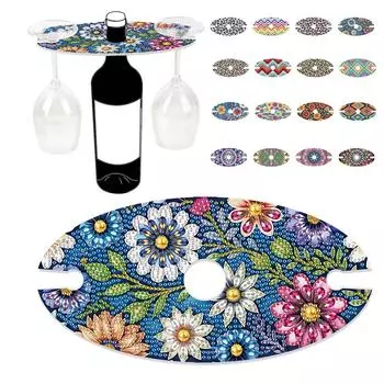 Держатель для винных бутылок 5D DIY Diamond Art Подставка для винных бутылок Акриловый держатель для хранения бокалов для вина с особым узором для декора стола