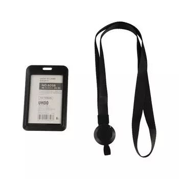 Держатель для визитной карточки, держатель для удостоверения личности, обложка для рабочей карточки, выдвижная катушка для бейджа, канцелярские принадлежности чёрный