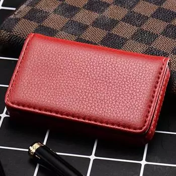 Держатель для визитных карточек из искусственной кожи с магнитной застежкой, тонкий компактный размер, портативный держатель для визитных карточек, органайзер для визитных карточек жёлтый