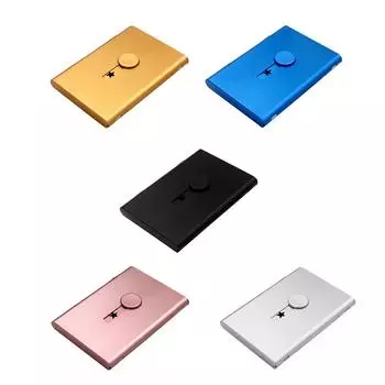 Держатель для визиток Star Light с выдвижной крышкой, выдвижной кнопкой и большим пальцем, чехол для удостоверения личности, карманный чехол для карт чёрный