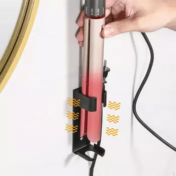 Держатель для выпрямителя для волос из алюминиевого сплава, органайзер для хранения инструментов 45mmx45mmx125mm чёрный