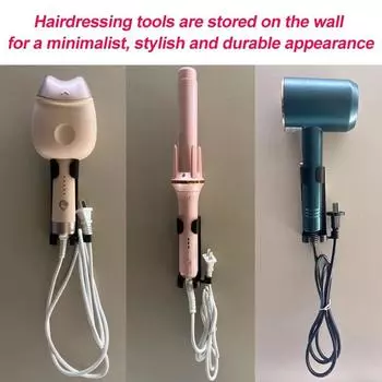 Держатель для выпрямителя для волос Крючки для завивки волос Настенный держатель для фена Крючки для ванной Товары для дома Small
