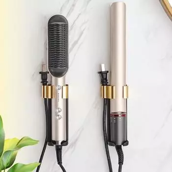 Держатель для выпрямителя для волос, устойчивый к высоким температурам, без проколов, универсальный органайзер для щипцов для завивки волос из авиационного алюминия, аксессуары для ванной комнаты чёрный