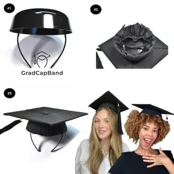 Держатель для выпускного колпачка, простой в использовании, безопасный аксессуар для выпускного колпачка, удобная посадка, повязка для волос, предотвращающая выпадение волос чёрный