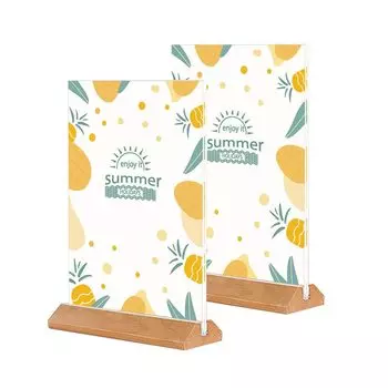 Держатель для вывески, стойка для меню, 3 размера, Г-образная, акриловая, горизонтальная, вертикальная, настольная, буковая, для столовой, стойка для меню, стойка для меню