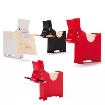 Держатель для заметок Mule с гнездом для ручки, компактный настольный держатель для заметок, функциональный белый