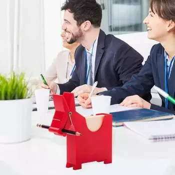 Держатель для заметок Mule с отделением для ручки, компактный настольный держатель для заметок, липкие заметки красный