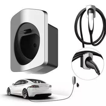 Держатель для зарядного устройства электромобиля Настенный разъем для крепления зарядного кабеля Органайзер Аксессуары для зарядной станции EU чёрный