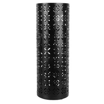 Держатель для зонта круглый, устойчивый к ржавчине, стильный, полый, медный узор, металлический держатель для зонта, ящик для дома Medium 4.75L чёрный