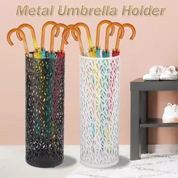 Держатель для зонта, металлическая полая стойка, ведро для хранения, отдельно стоящее круглое ведро, водонепроницаемая стойка для тростей