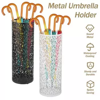 Держатель для зонта, металлическая полая стойка, ведро для хранения, отдельно стоящее круглое ведро, водонепроницаемая стойка для тростей