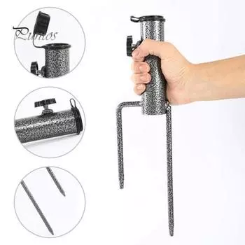 Держатель для зонта на патио, регулируемый, прочный, металлический, для сада, пляжа, зонт, подставка для флагштока, основание, аксессуары для зонта чёрный