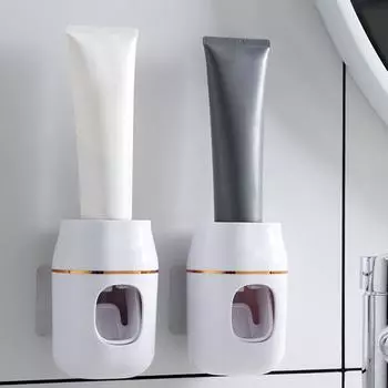 Держатель для зубной пасты, прочный подшипник, аксессуары для ванной комнаты, настенное крепление из АБС-пластика, автоматическая соковыжималка для зубной пасты, креативный многофункциональный белый