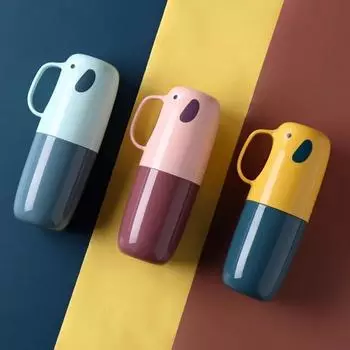 Держатель для зубной щетки и зубной пасты, чехол для хранения туалетных принадлежностей, коробка для полоскания рта, портативный портативный аксессуар для путешествий, кемпинга, ванной комнаты синий