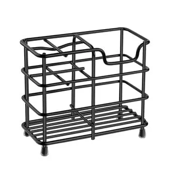 Держатель для зубной щетки из нержавеющей стали, подставка для зубной пасты, вертикальная подставка чёрный