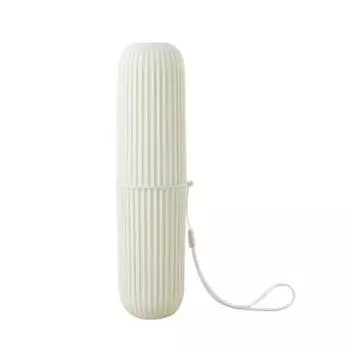 Держатель для зубной щетки с крышкой Пластиковая коробка для хранения зубной щетки и зубной пасты Портативный чехол для путешествий и кемпинга Домашний органайзер для здоровья Чехол бежевый