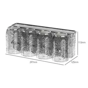 Держатель для зубной щетки Water Ripples PET+ABS Зубная паста Зубная чашка Light Luxury Wash Cup Set Ванная комната Grey-Four Cups