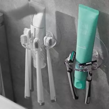 Держатель для зубной щетки, зубной пасты, прочный, несущий удар, бесплатный настенный органайзер для бритвы, стеллаж для хранения зубных щеток B чистый